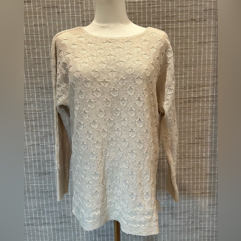 Nic & Zoe Textured Cream Sweater